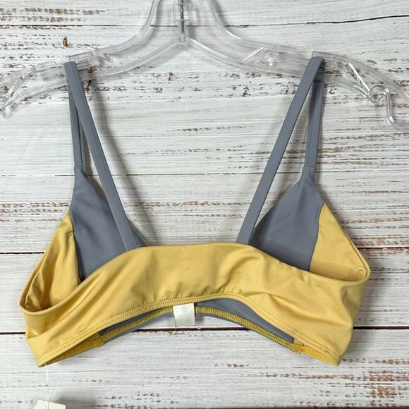 NEW Free People Seea Vega Lotus Gray and Yellow Bikini Top, NWT, Small, MSRP $75 - Picture 8 of 14